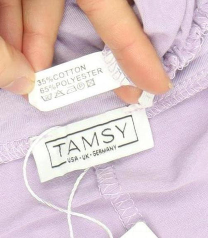 Womens UK Size L Tamsy Purple Basic T-Shirt