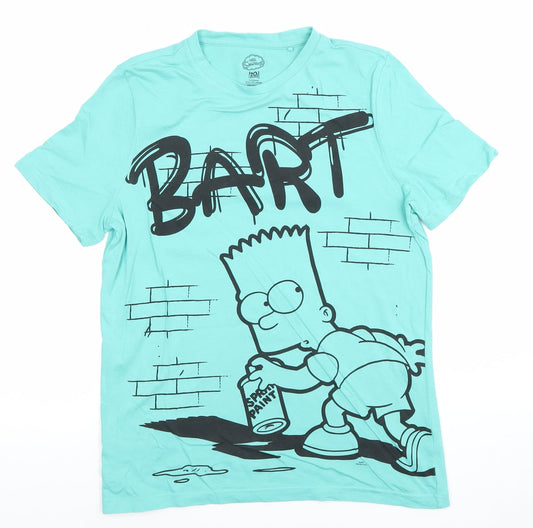 Boys UK Size 13-14 Years The Simpsons Blue Basic T-Shirt