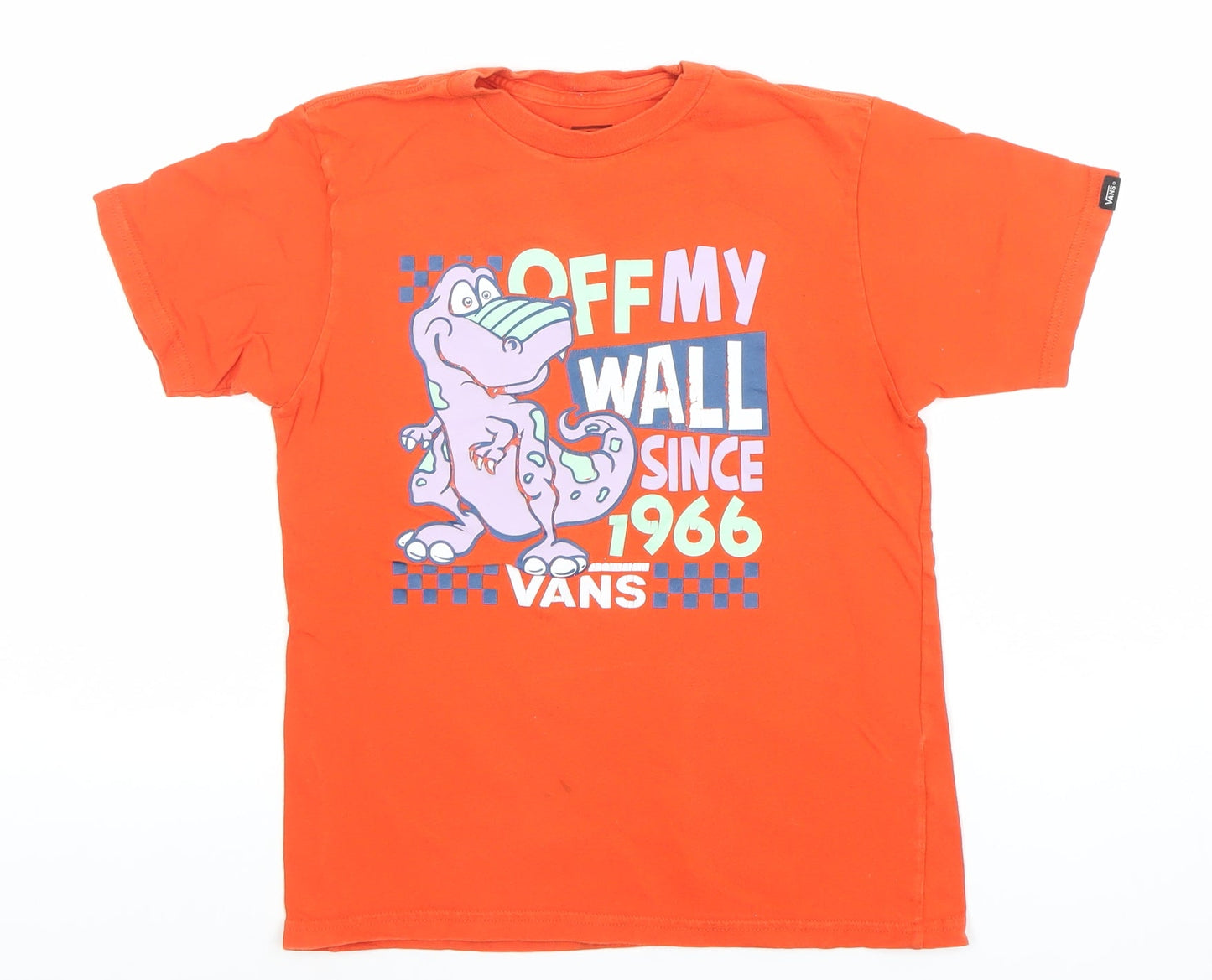 Boys UK Size 7XL VANS Orange Basic T-Shirt