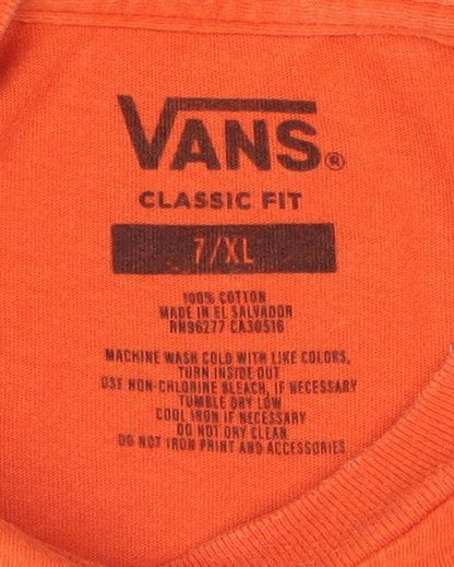 Boys UK Size 7XL VANS Orange Basic T-Shirt