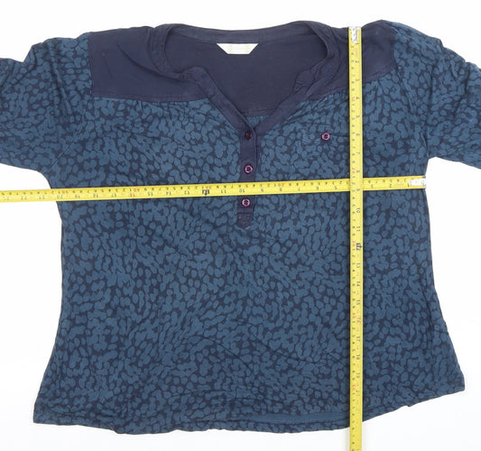Womens UK Size 14 BHS Blue Tunic Blouse