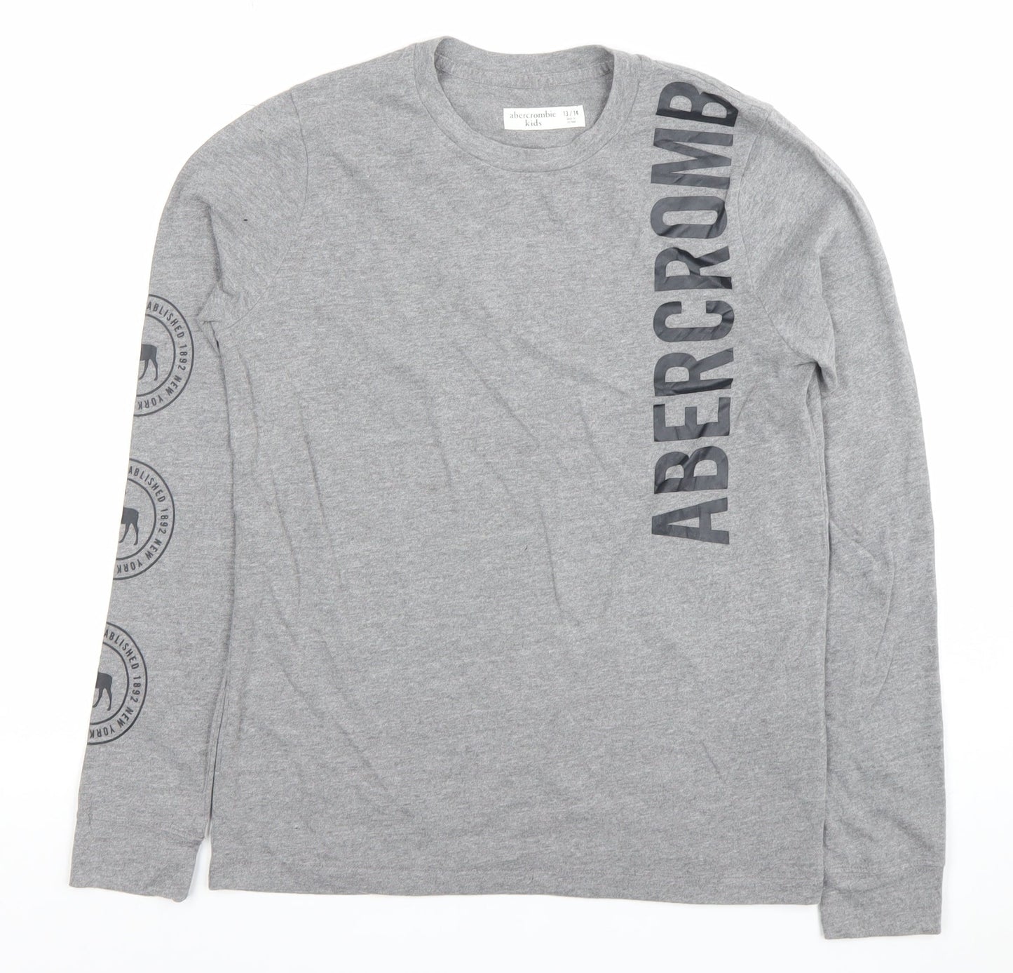 Boys UK Size 13-14 Years abercrombie kids Grey Basic T-Shirt