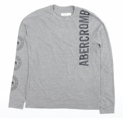 Boys UK Size 13-14 Years abercrombie kids Grey Basic T-Shirt