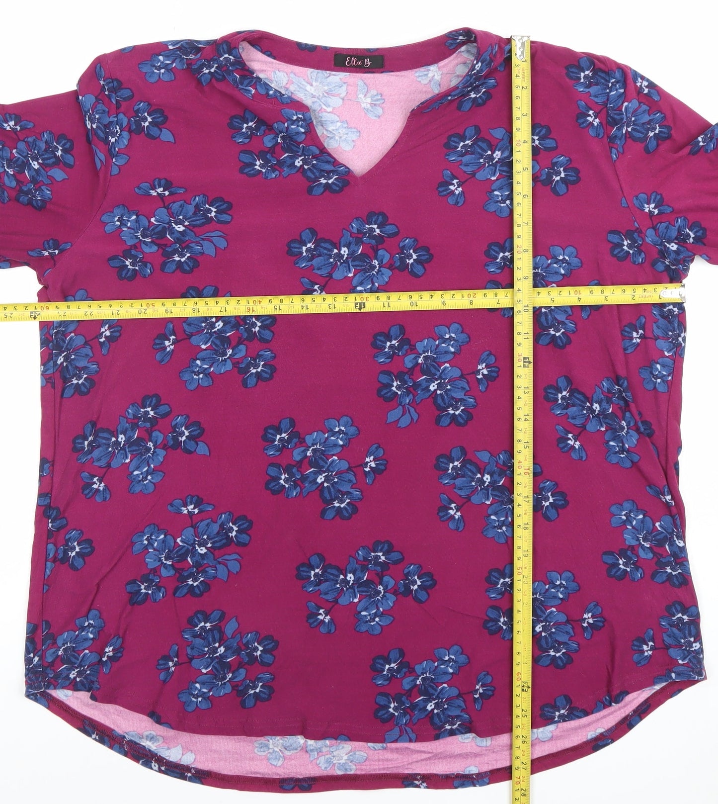 Womens UK Size L Elle B Pink Tunic Blouse