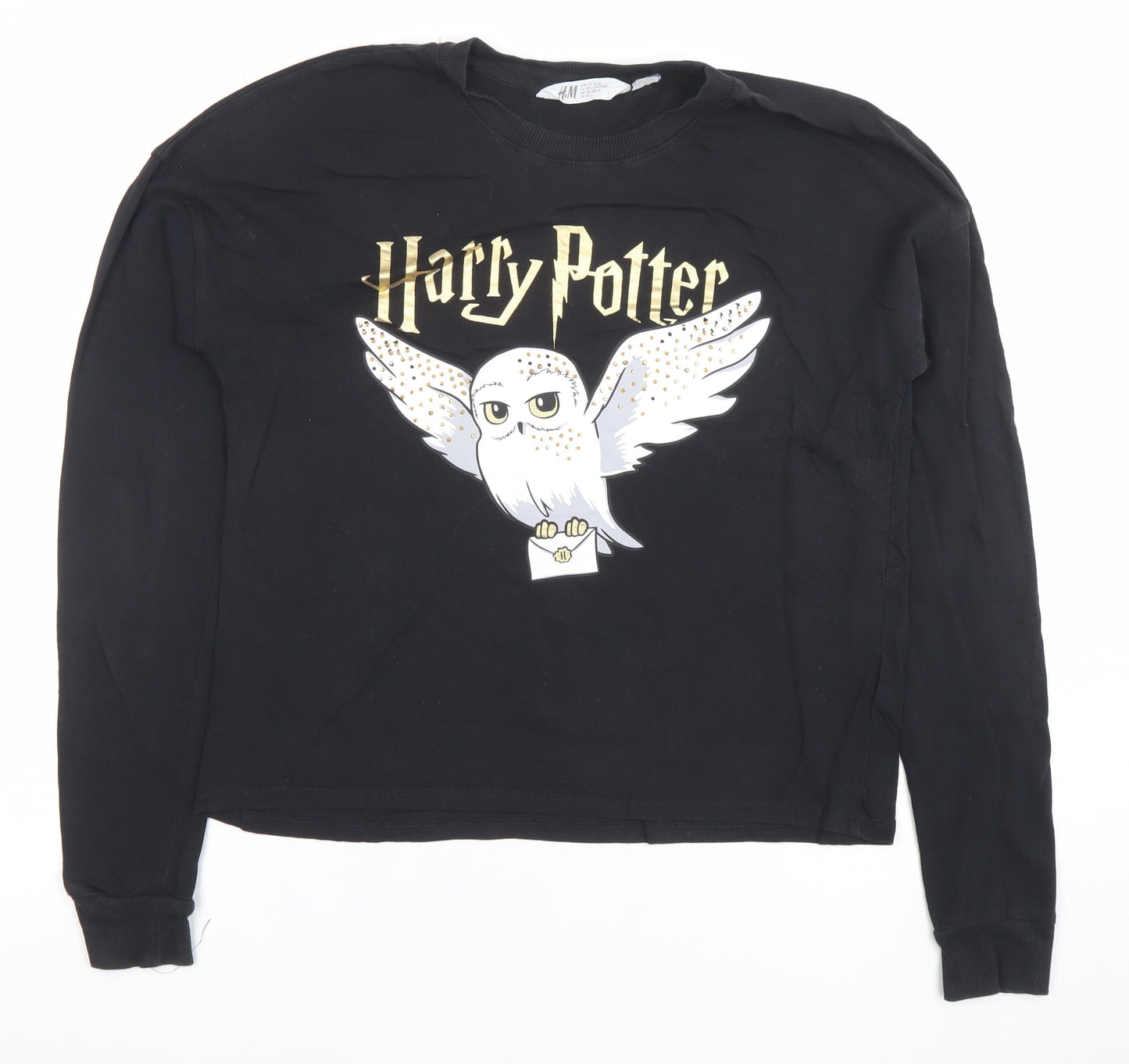 Girls UK Size 14 Years H&M Black Pullover T-Shirt