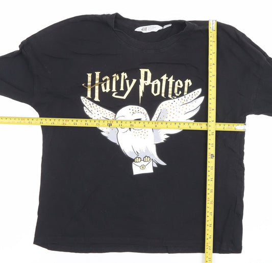 Girls UK Size 14 Years H&M Black Pullover T-Shirt