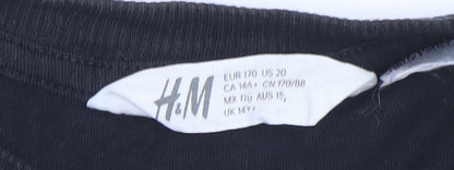 Girls UK Size 14 Years H&M Black Pullover T-Shirt
