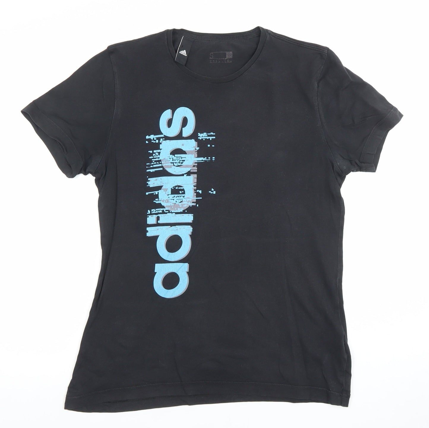 Adidas Men's Black Graphic Logo Cotton T-Shirt Size S