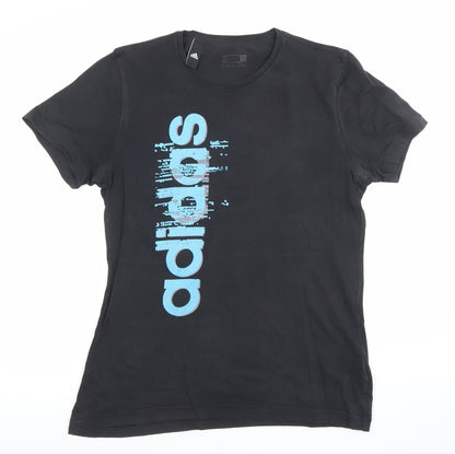 Adidas Men's Black Graphic Logo Cotton T-Shirt Size S