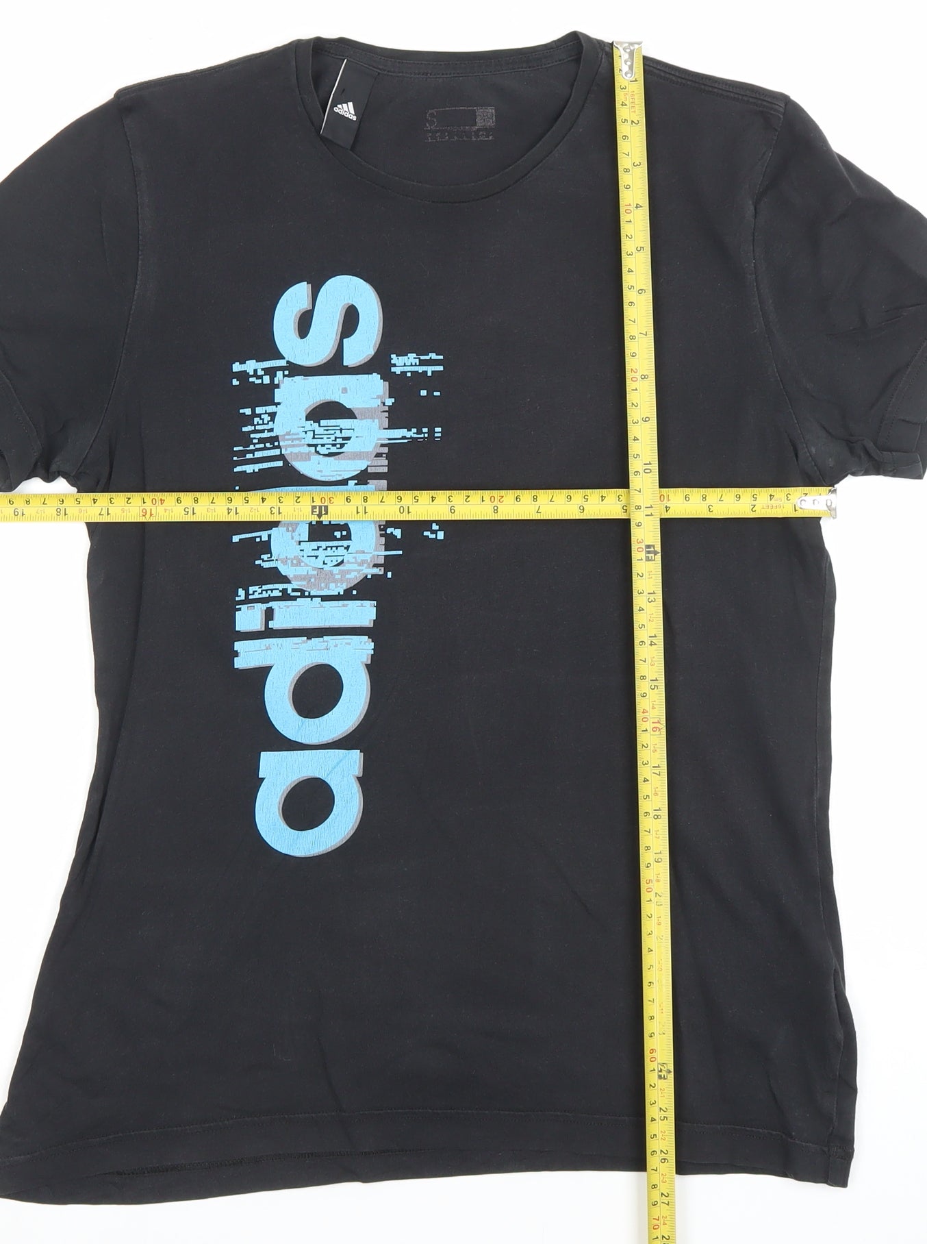 Adidas Men's Black Graphic Logo Cotton T-Shirt Size S