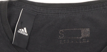 Adidas Men's Black Graphic Logo Cotton T-Shirt Size S
