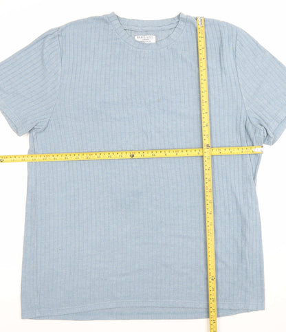 Brave Soul Men's Blue Short Sleeve Crew Neck Cotton T-Shirt Size M
