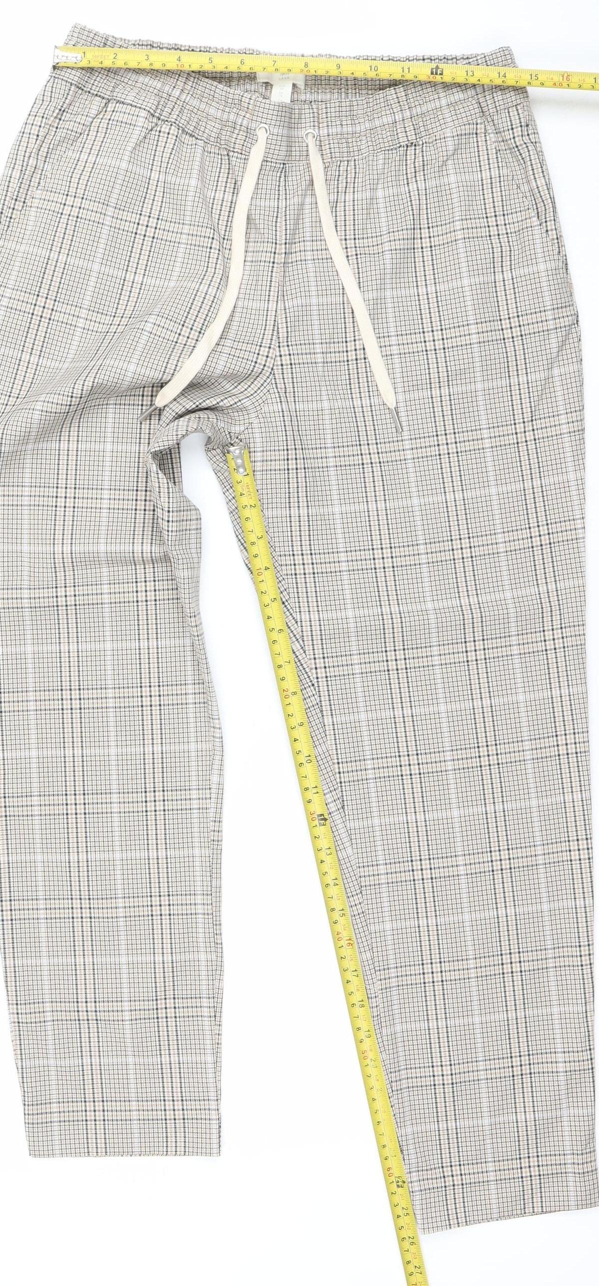 Womens UK Size 12 H&M Regular Fit Casual Workwear Beige Trousers