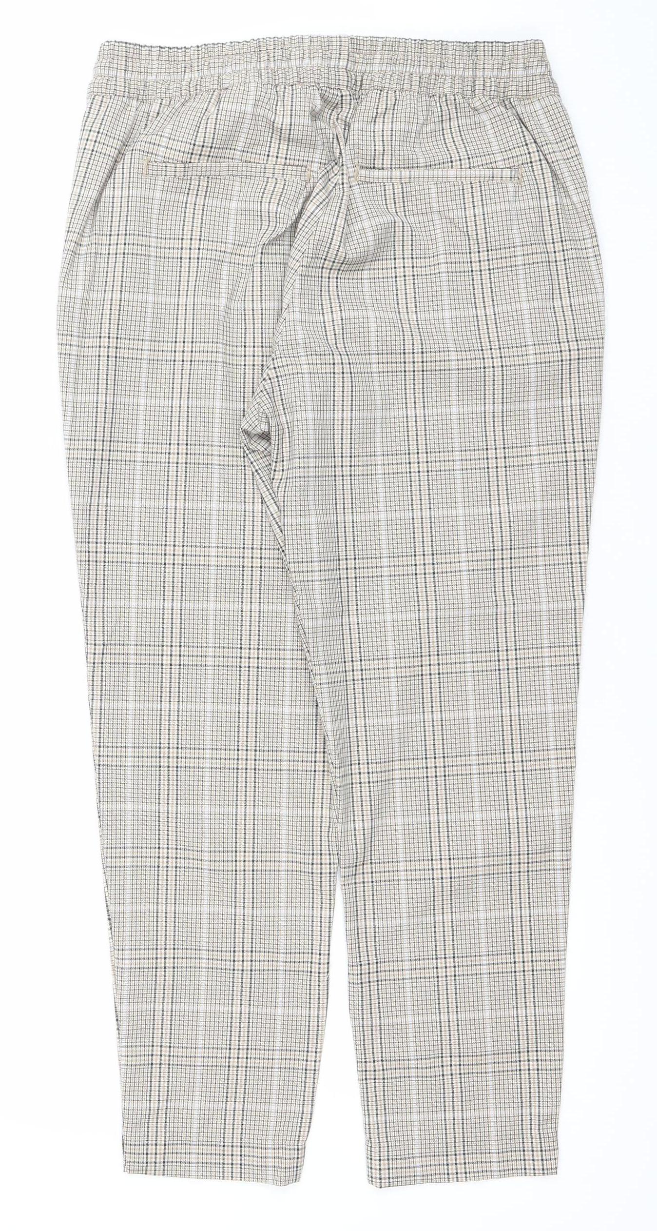 Womens UK Size 12 H&M Regular Fit Casual Workwear Beige Trousers
