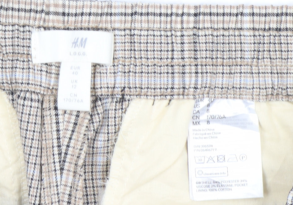 Womens UK Size 12 H&M Regular Fit Casual Workwear Beige Trousers