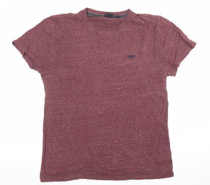 Superdry Studios Men's Maroon Short Sleeve T-Shirt Size M Cotton Blend