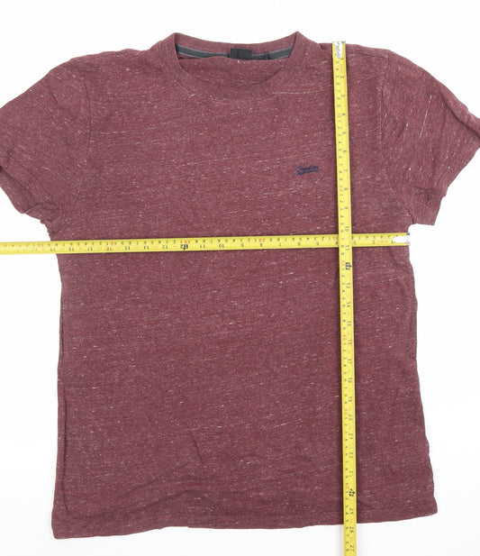 Superdry Studios Men's Maroon Short Sleeve T-Shirt Size M Cotton Blend