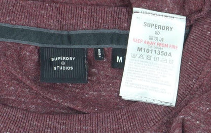 Superdry Studios Men's Maroon Short Sleeve T-Shirt Size M Cotton Blend