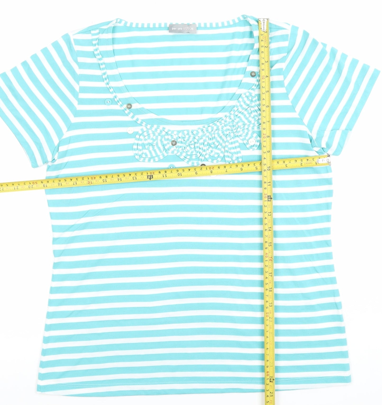 Womens UK Size 16 Marks and Spencer Blue Basic T-Shirt