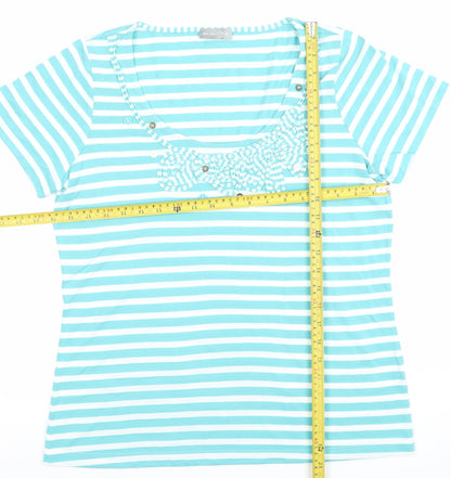 Womens UK Size 16 Marks and Spencer Blue Basic T-Shirt