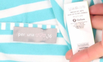 Womens UK Size 16 Marks and Spencer Blue Basic T-Shirt