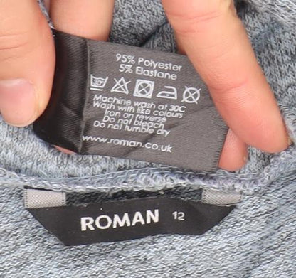 Womens UK Size 12 Roman Blue Pullover Jumper