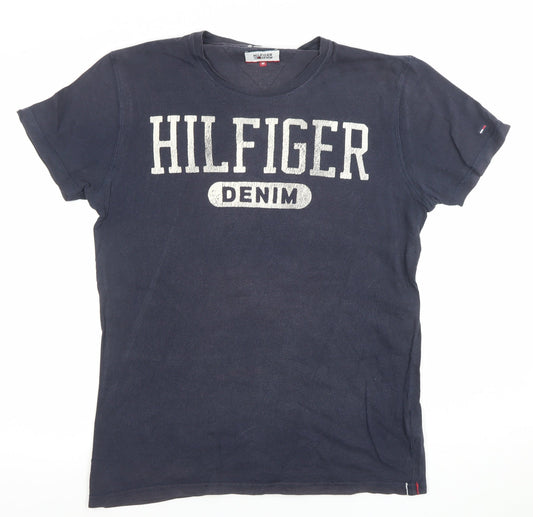 Tommy Hilfiger Denim Men's Blue Graphic Logo T-Shirt Size M