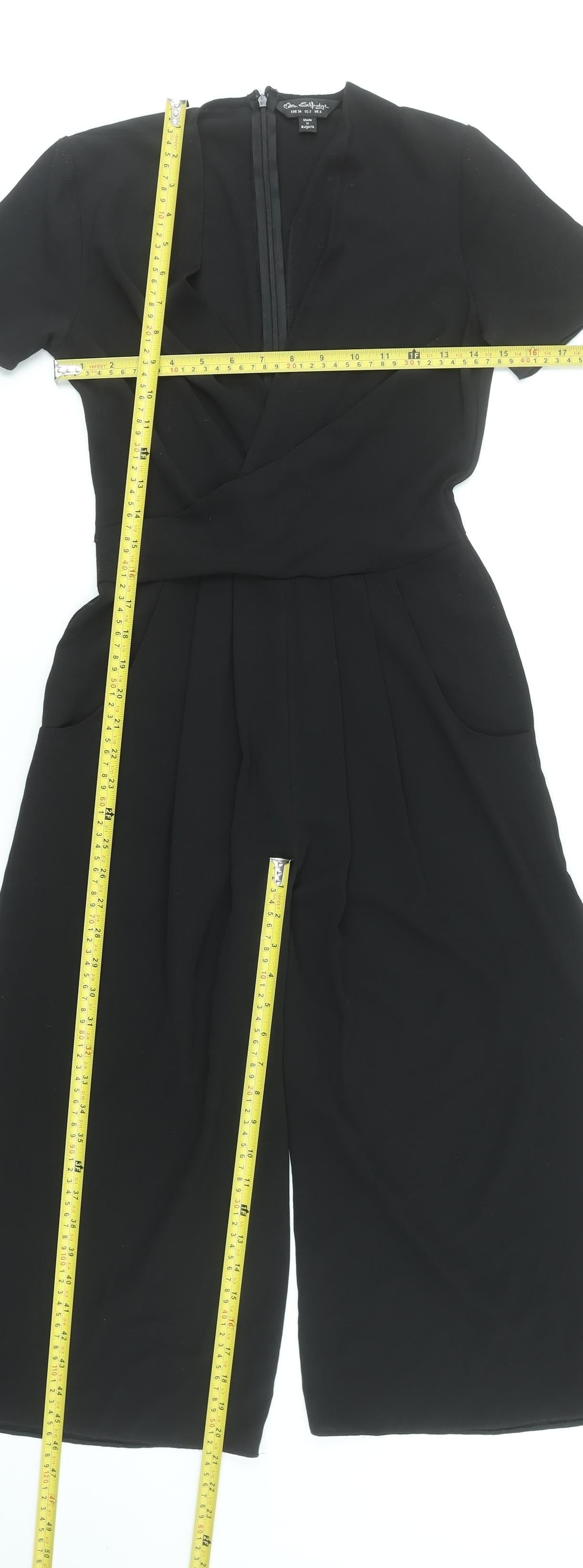 Womens UK Size 6 Miss Selfridge One-Piece Black Jumpsuit