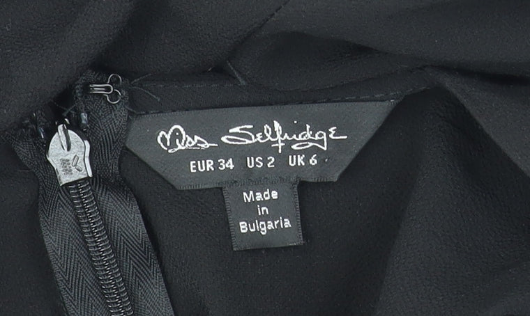 Womens UK Size 6 Miss Selfridge One-Piece Black Jumpsuit