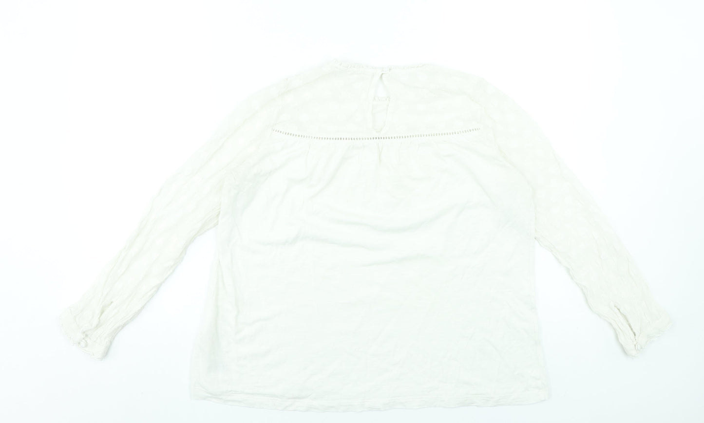 Fat Face Women's Ivory Long Sleeve Cotton Modal Tunic Blouse UK 10