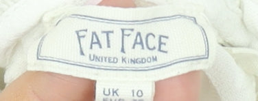 Fat Face Women's Ivory Long Sleeve Cotton Modal Tunic Blouse UK 10