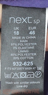 Next Women’s Purple Sleeveless Shift Dress Size 18