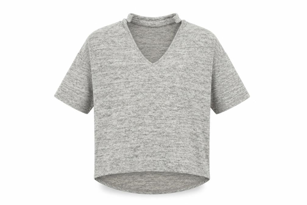 Womens UK Size S New Look Grey Basic T-Shirt