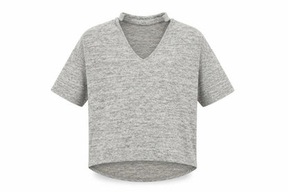 Womens UK Size S New Look Grey Basic T-Shirt