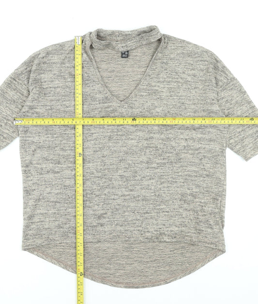 Womens UK Size S New Look Grey Basic T-Shirt