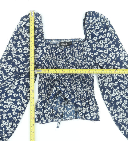 Womens UK Size S Jolio & Co Blue Cropped Blouse