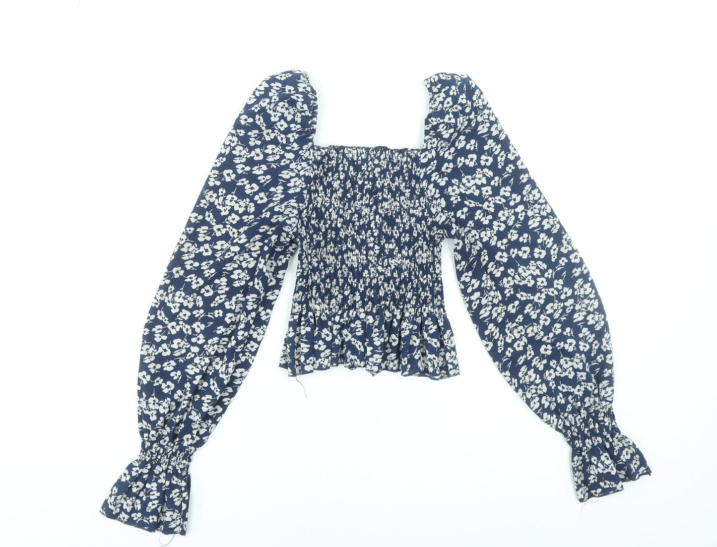 Womens UK Size S Jolio & Co Blue Cropped Blouse