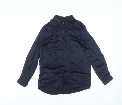 Womens UK Size S Zara Blue Basic Blouse