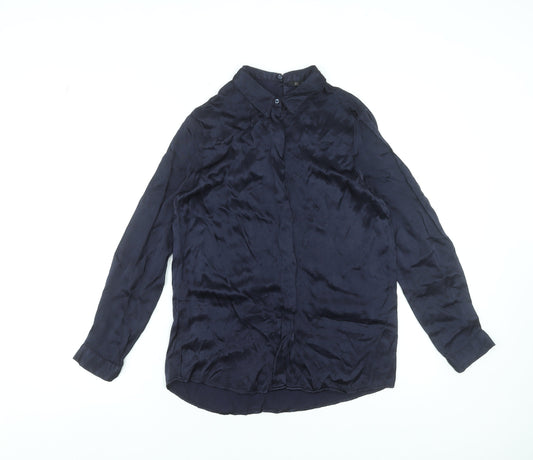 Womens UK Size S Zara Blue Basic Blouse