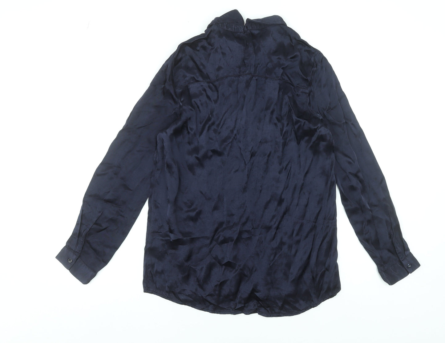 Womens UK Size S Zara Blue Basic Blouse