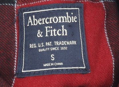 Womens UK Size S Abercrombie & Fitch Red Basic Button-Up