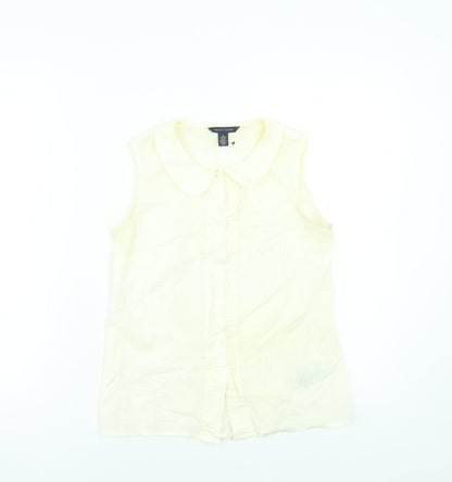 Womens UK Size XS Tommy Hilfiger Beige Basic Button-Up