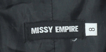 Womens UK Size 8 Missy Empire Regular Black Blazer