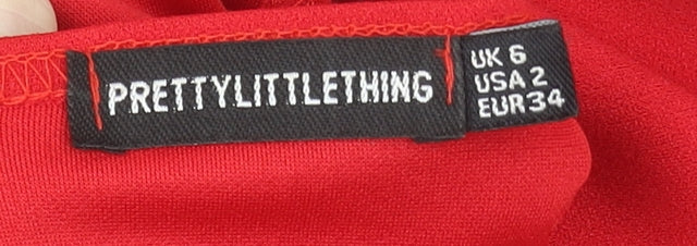 Womens UK Size 6 PRETTYLITTLETHING One-Piece Red Jumpsuit