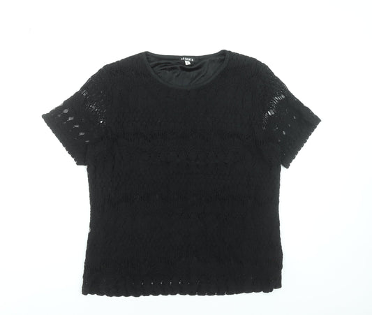 Womens UK Size L Casamia Black Lace Blouse