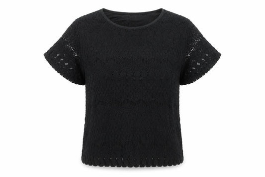 Womens UK Size L Casamia Black Lace Blouse