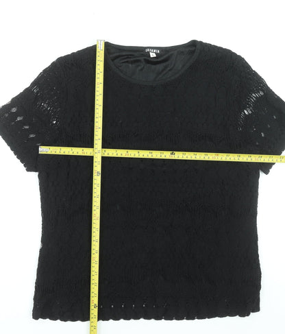 Womens UK Size L Casamia Black Lace Blouse