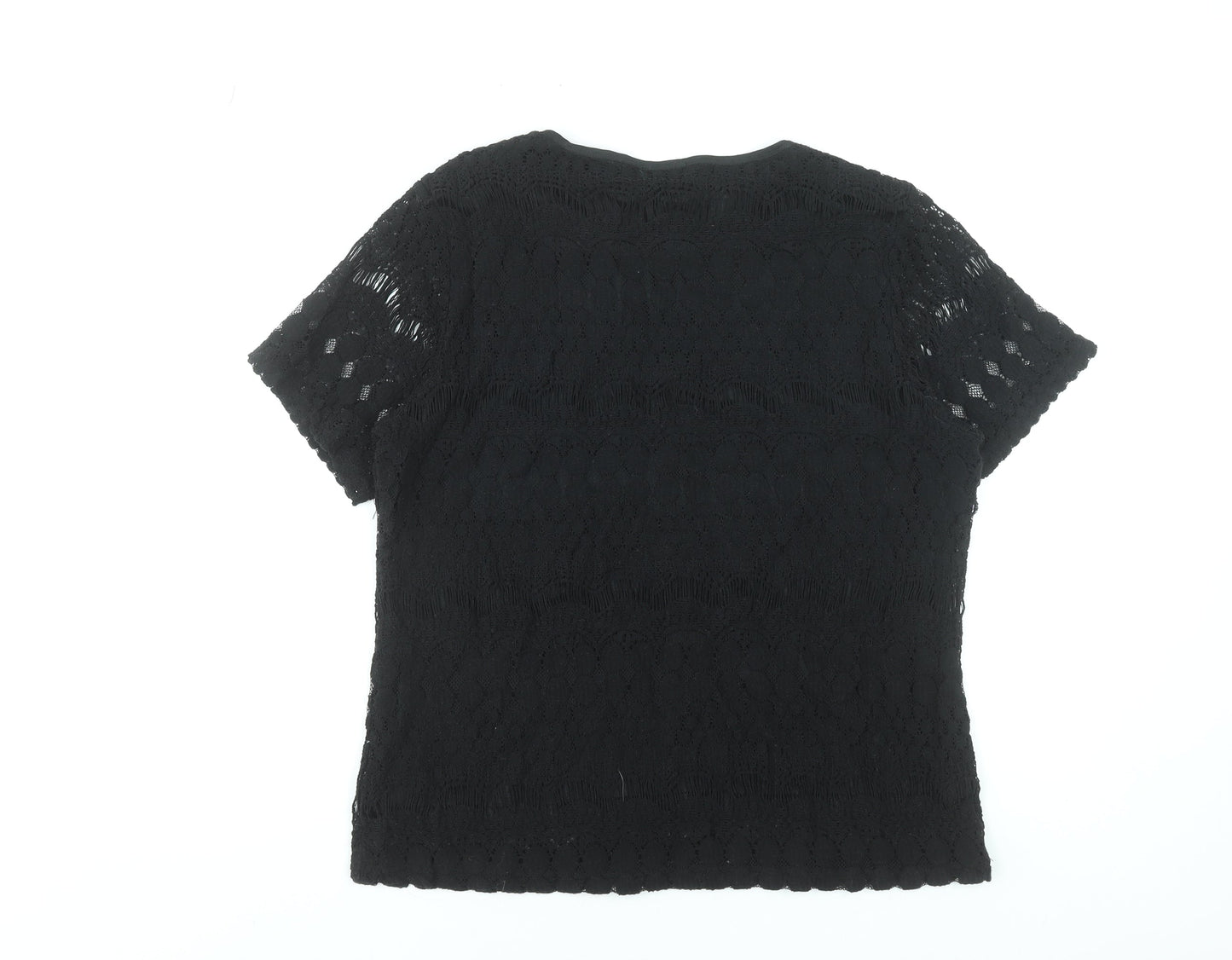 Womens UK Size L Casamia Black Lace Blouse