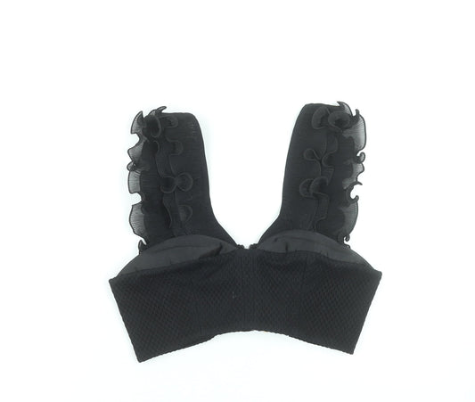 Womens UK Size 12 Three Floor Black Cropped Tank