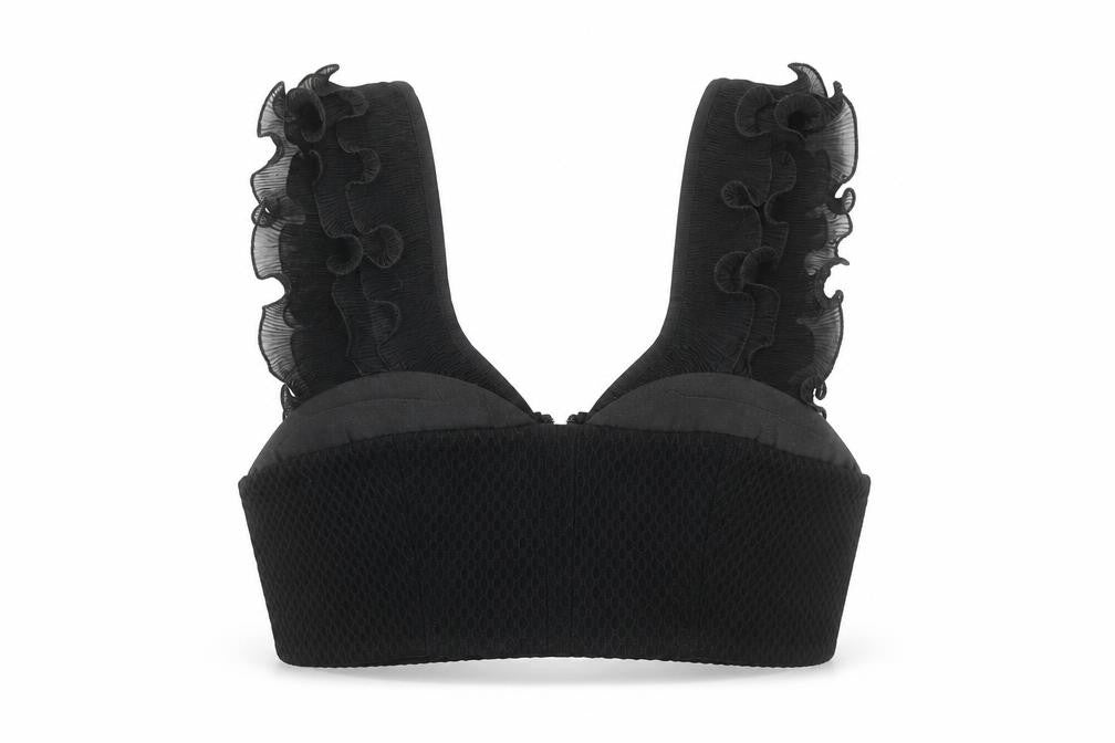 Womens UK Size 12 Three Floor Black Cropped Tank